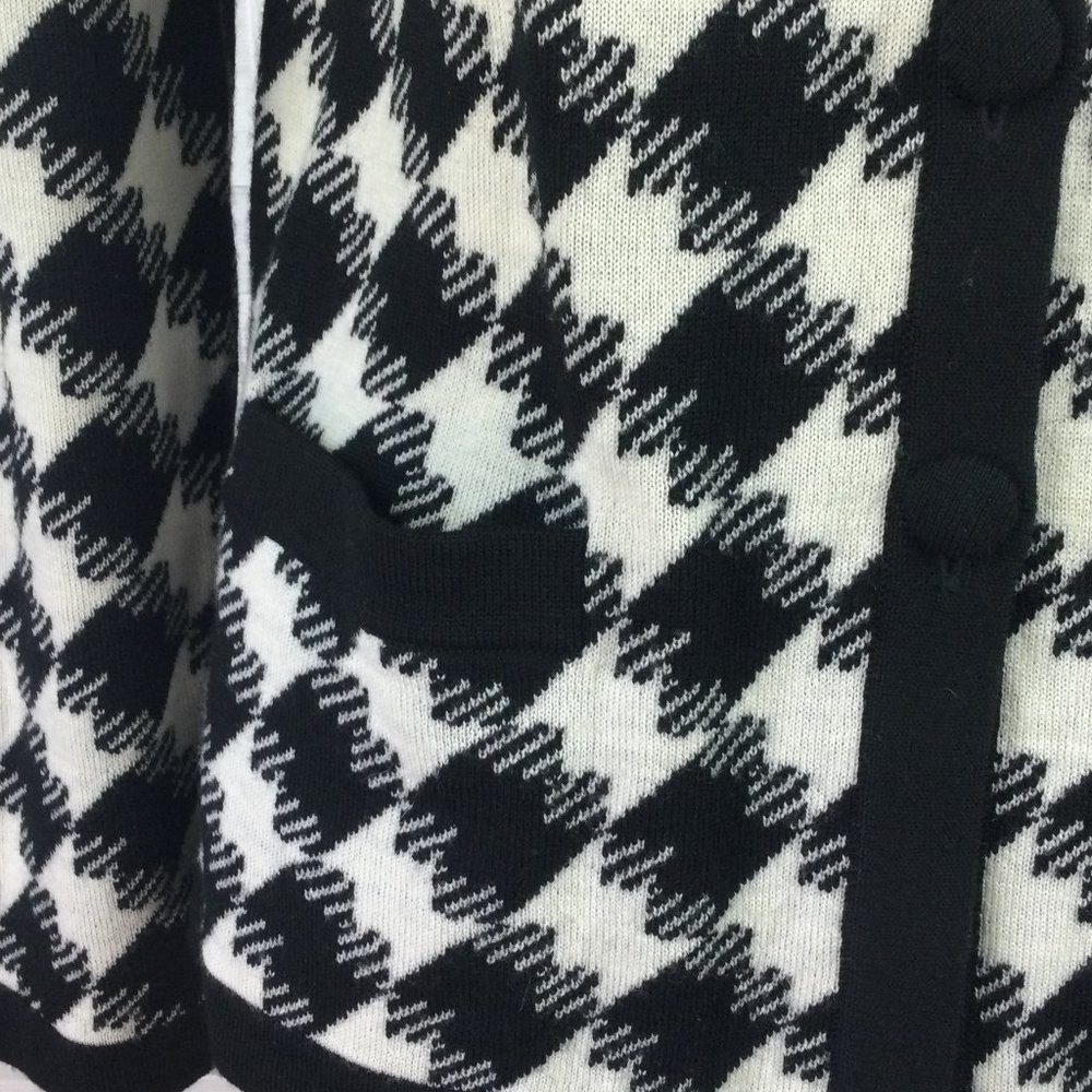 Pendleton 100% Merino Wool Black/White Cardigan SP - Picture 4 of 7
